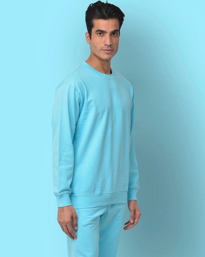 Aqua Blue Drop Shoulder SweatshirtÂ 