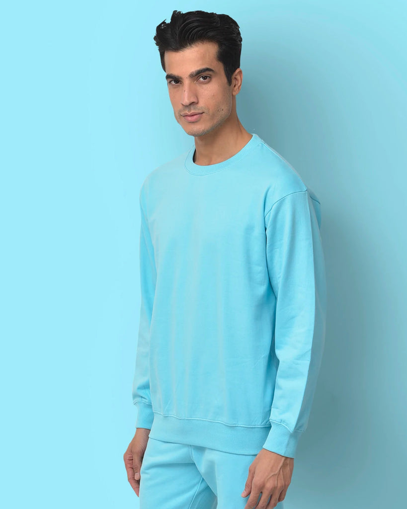 Aqua Blue Drop Shoulder SweatshirtÂ 