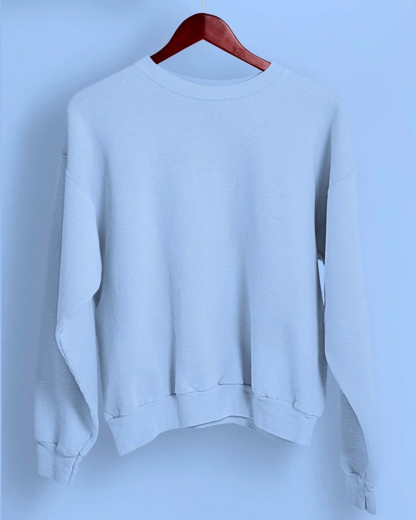 Drop Shoulder Sweatshirt: Cyan Blue