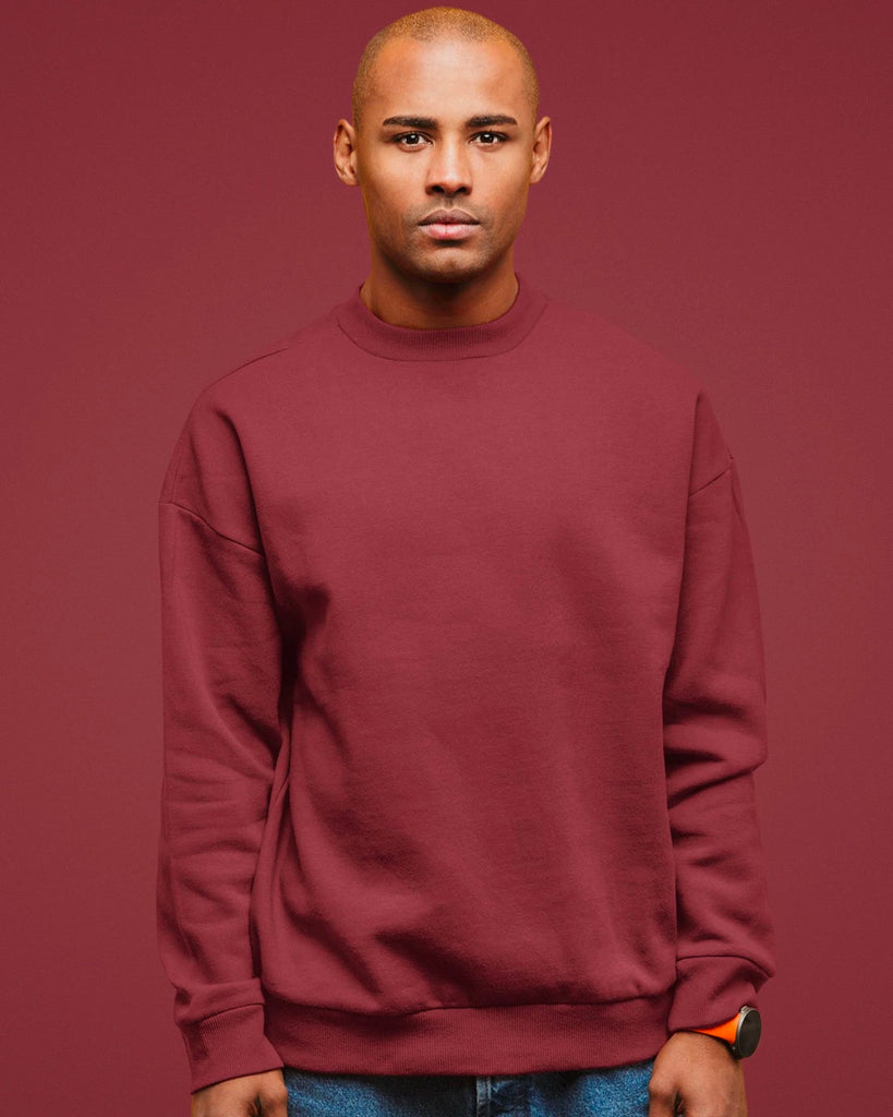 Melangebox Drop Shoulder Sweatshirt: Crimson