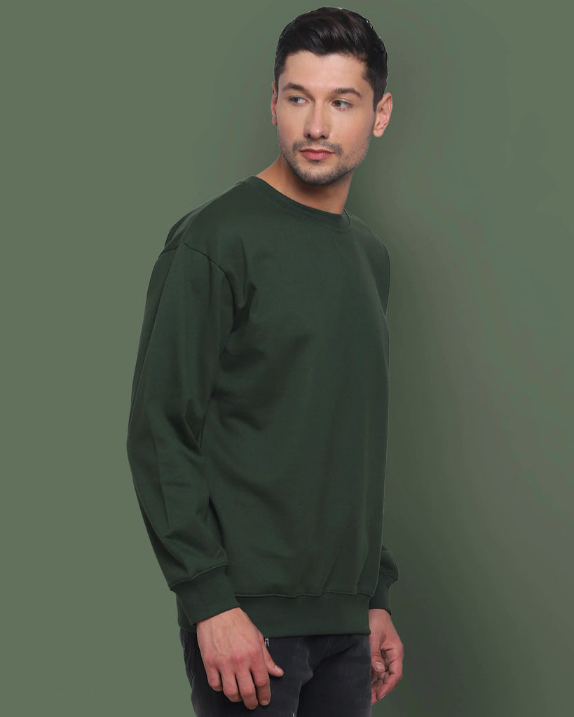 Melangebox Military Green Drop Shoulder SweatshirtÃ‚Â 