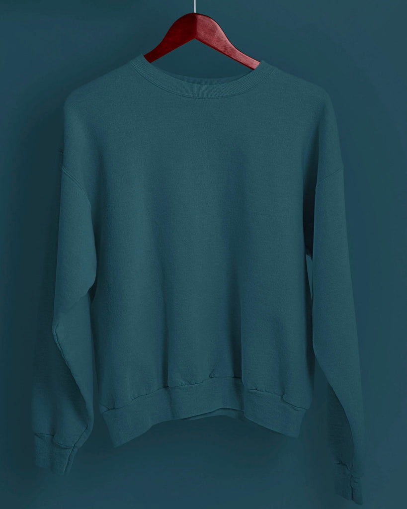 Melangebox Drop Shoulder Sweatshirt: Deep Teal Blue