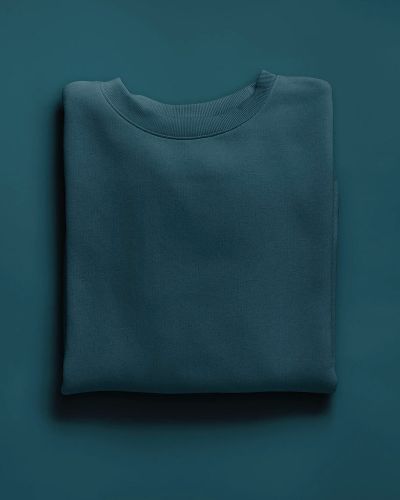Drop Shoulder Sweatshirt: Deep Teal Blue