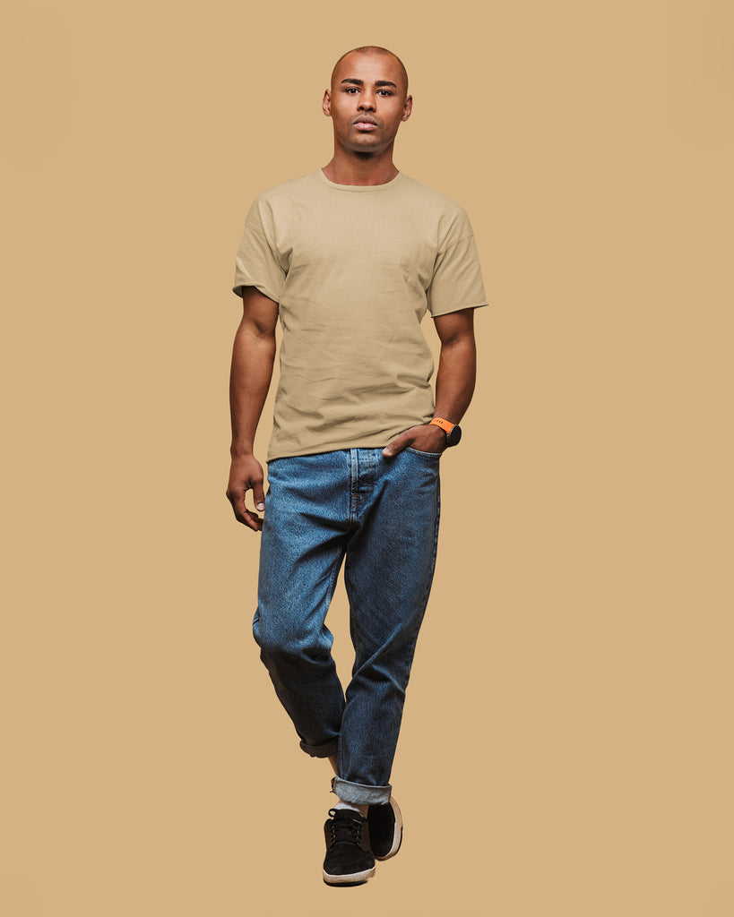 Melangebox Dropshoulder Crew Neck: Sepia