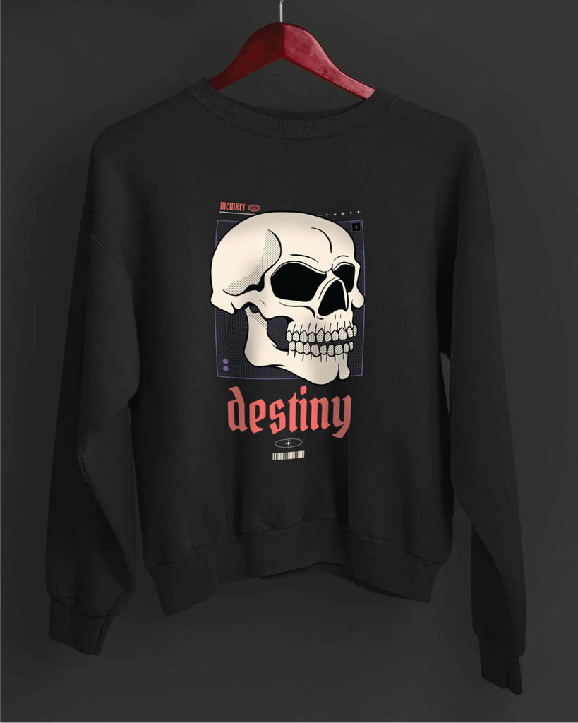Melangebox Destiny Drop Shoulder Sweatshirt: Black