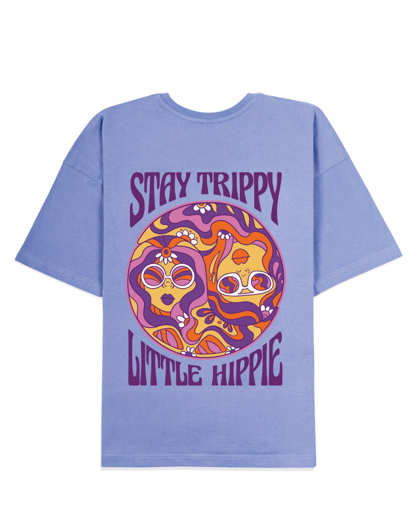 Melangebox Hippie Trippy Dropshoulder Crew: Periwinkle