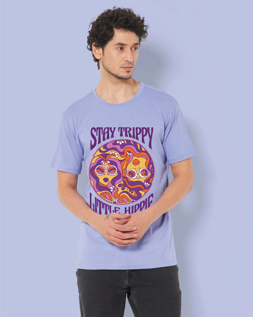 Melangebox Hippie Trippy Crew Neck: Periwinkle