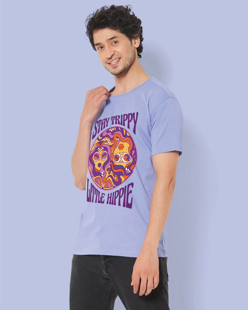 Melangebox Hippie Trippy Crew Neck: Periwinkle