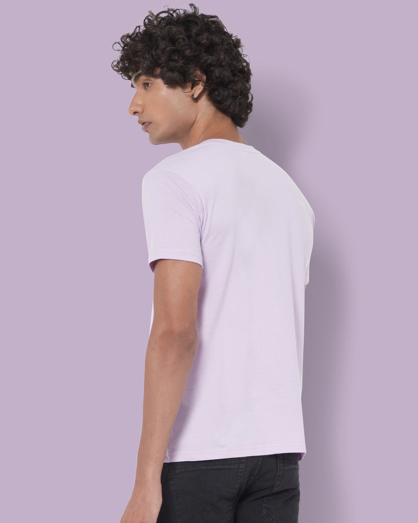 Half Sleeves Henley: Mauve Purple