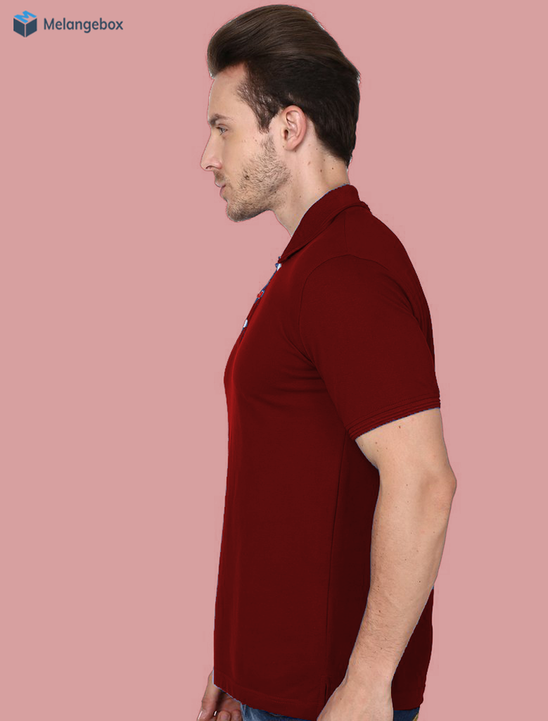 Melangebox Polo Tee: Maroon