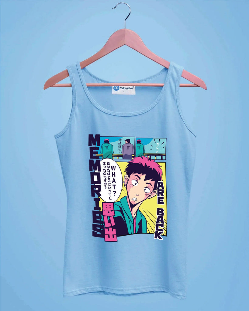 Melangebox Memories Tank Top: Cyan Blue