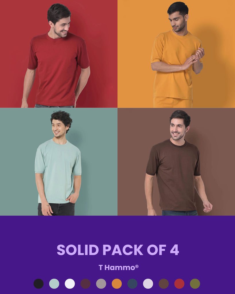 Solid Pack Of 4: Tee-Hammo