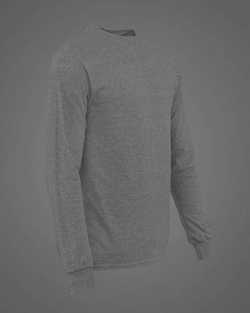 Melangebox Full Sleeves Crew Neck: Pebble Melange