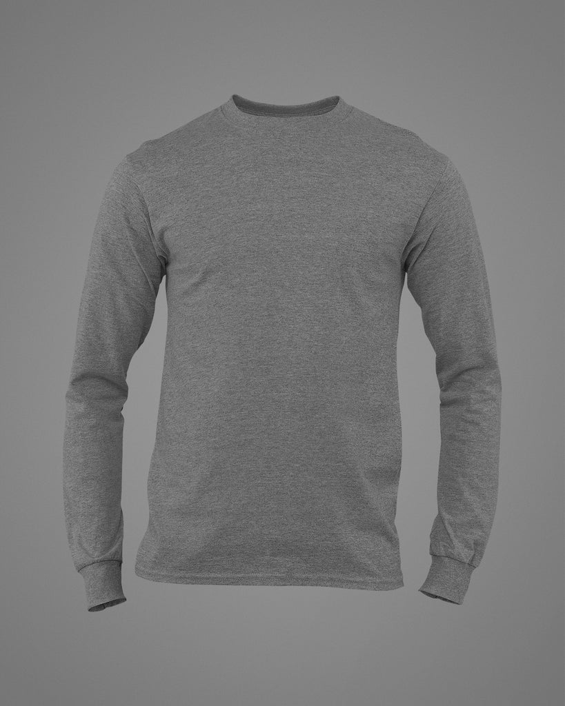 Melangebox Full Sleeves Crew Neck: Pebble Melange