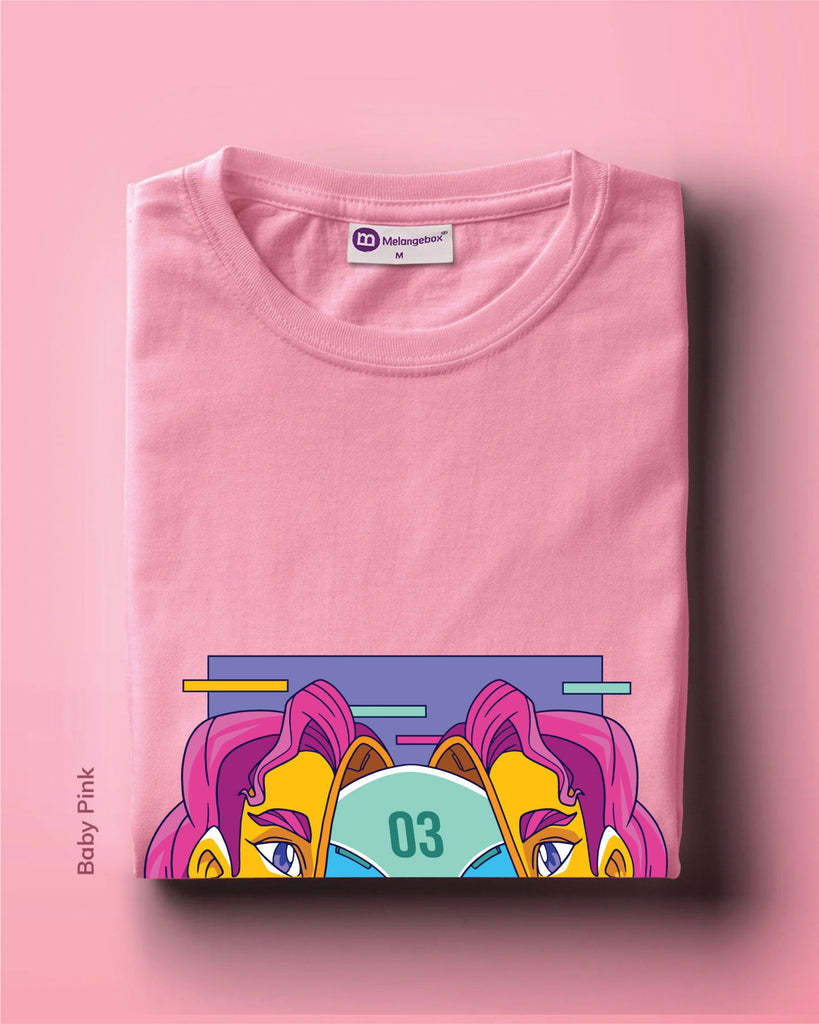 Melangebox Psychedelic Alien Crew Neck: Baby Pink