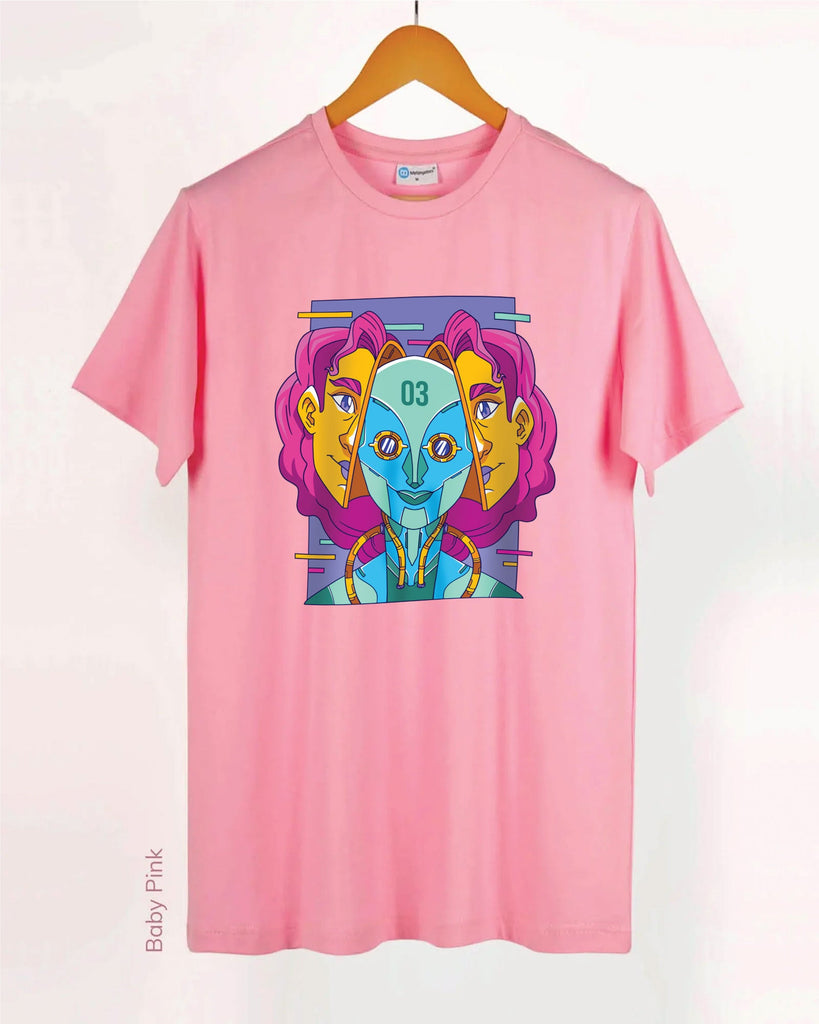 Melangebox Psychedelic Alien Crew Neck: Baby Pink