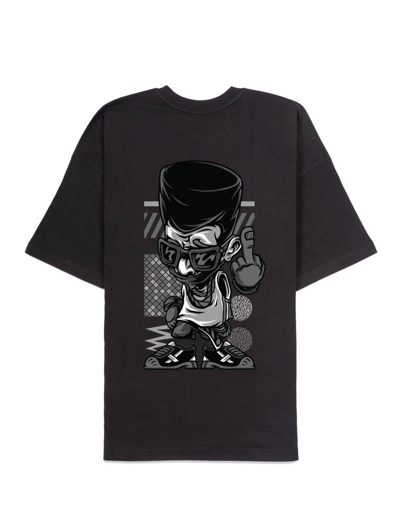 Melangebox Rap Legend Dropshoulder Crew: Black