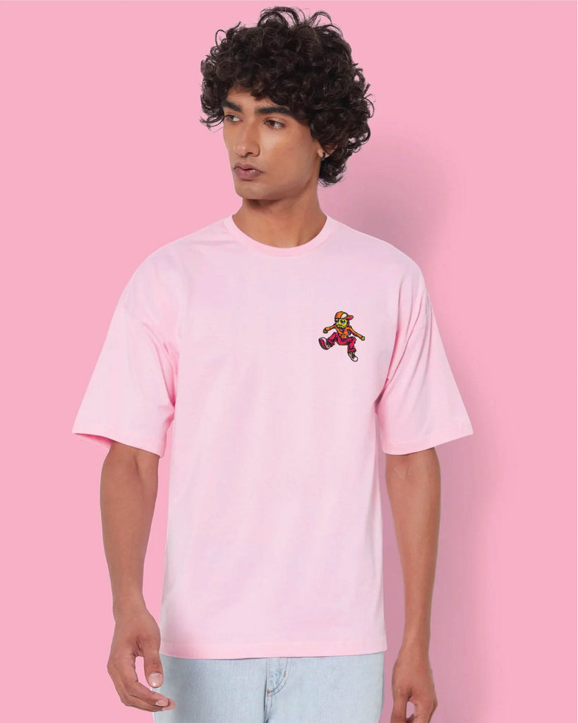 Melangebox Robo Skater Dropshoulder Crew: Baby Pink