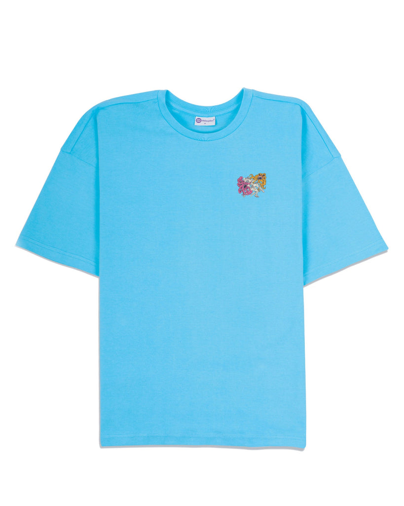 Melangebox Space Busters Dropshoulder Crew: Aqua Blue