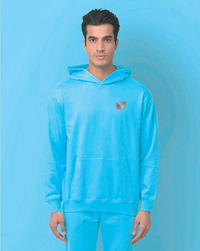 Melangebox Space Busters Hoodie: Aqua Blue