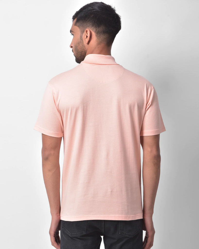 Turtle Neck Half Sleeves: Peach Puff