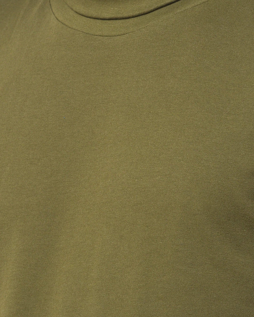 Melangebox Turtle Neck Half Sleeves: Olive