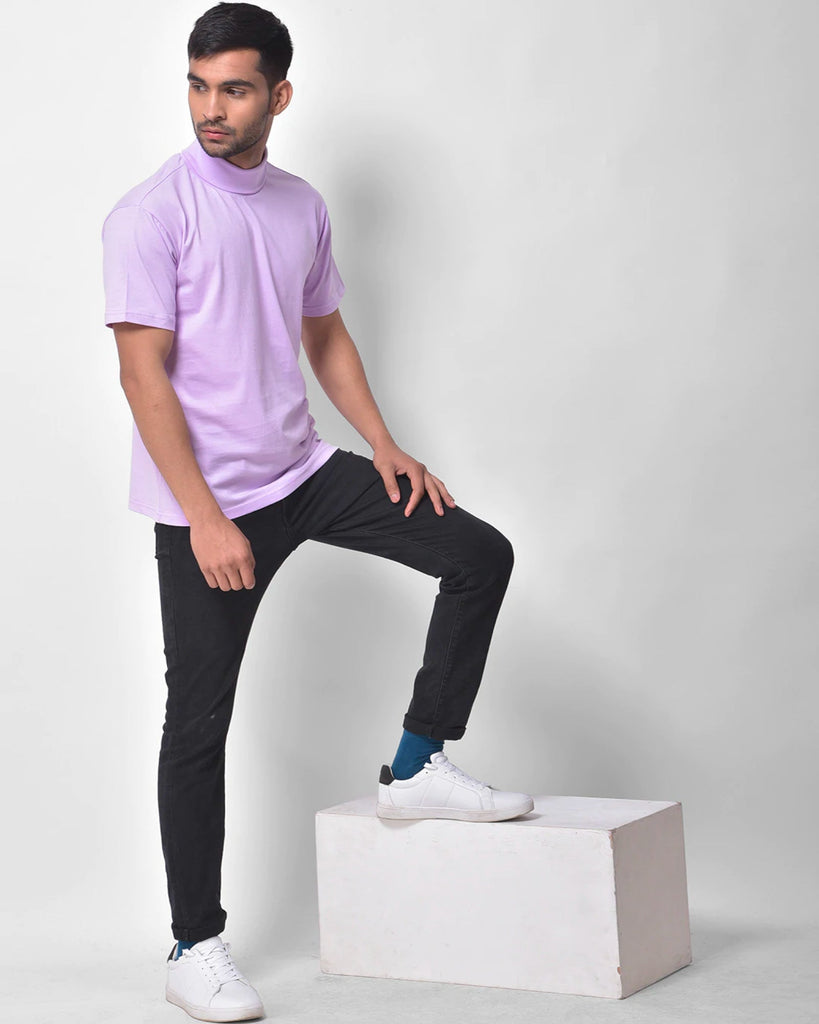 Turtle Neck Half Sleeves: Lavender