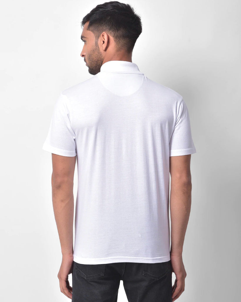 Turtle Neck Half Sleeves: White