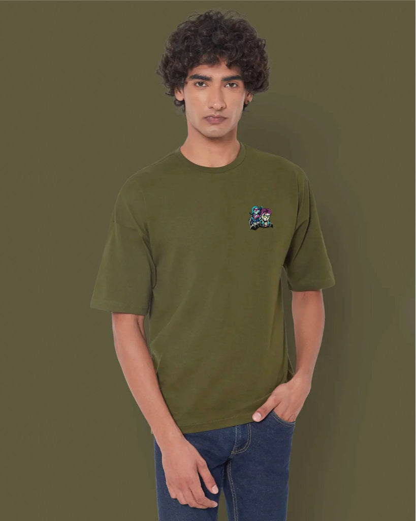 Melangebox Tech Heroes Dropshoulder Crew: Military Green