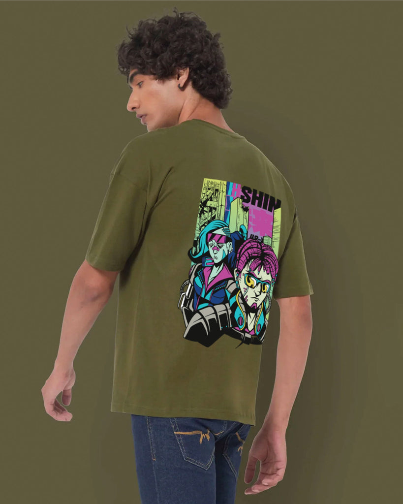 Melangebox Tech Heroes Dropshoulder Crew: Military Green