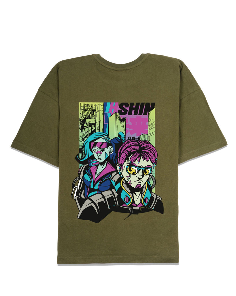 Melangebox Tech Heroes Dropshoulder Crew: Military Green