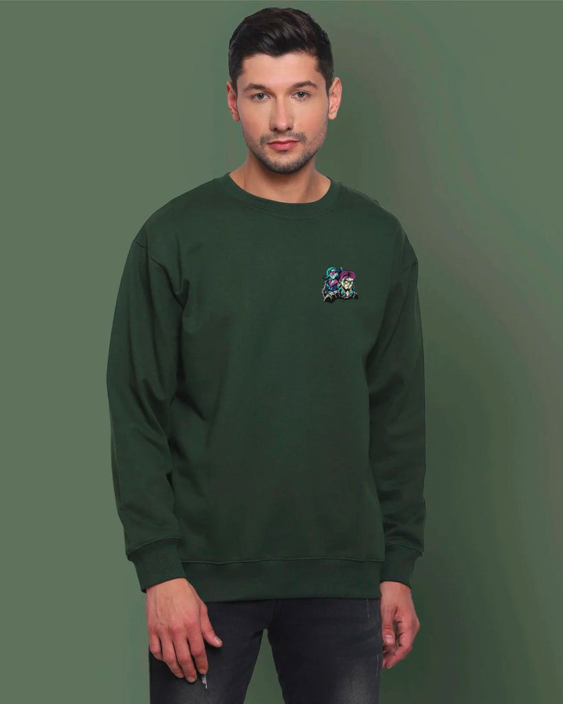 Melangebox Tech Heroes Drop Shoulder Sweatshirt: Military Green