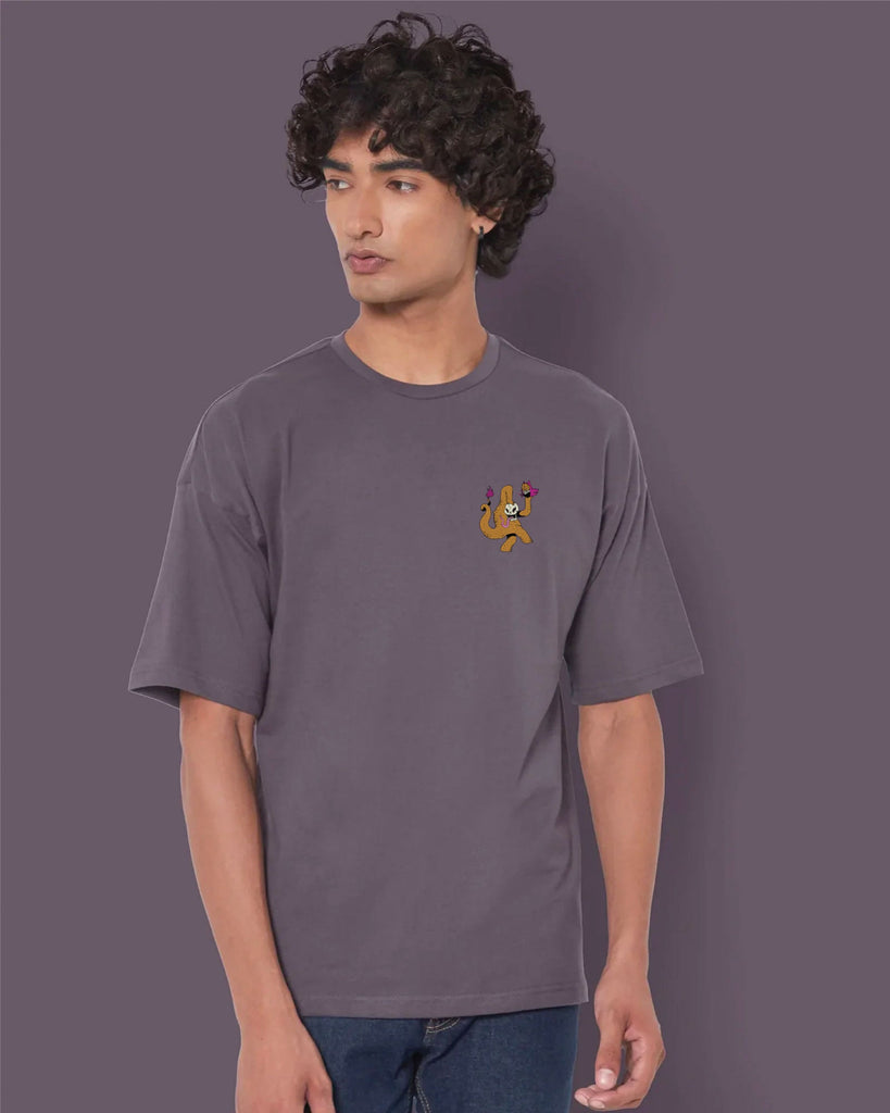 Melangebox Loose Head Dragon Dropshoulder Crew: Steel Grey