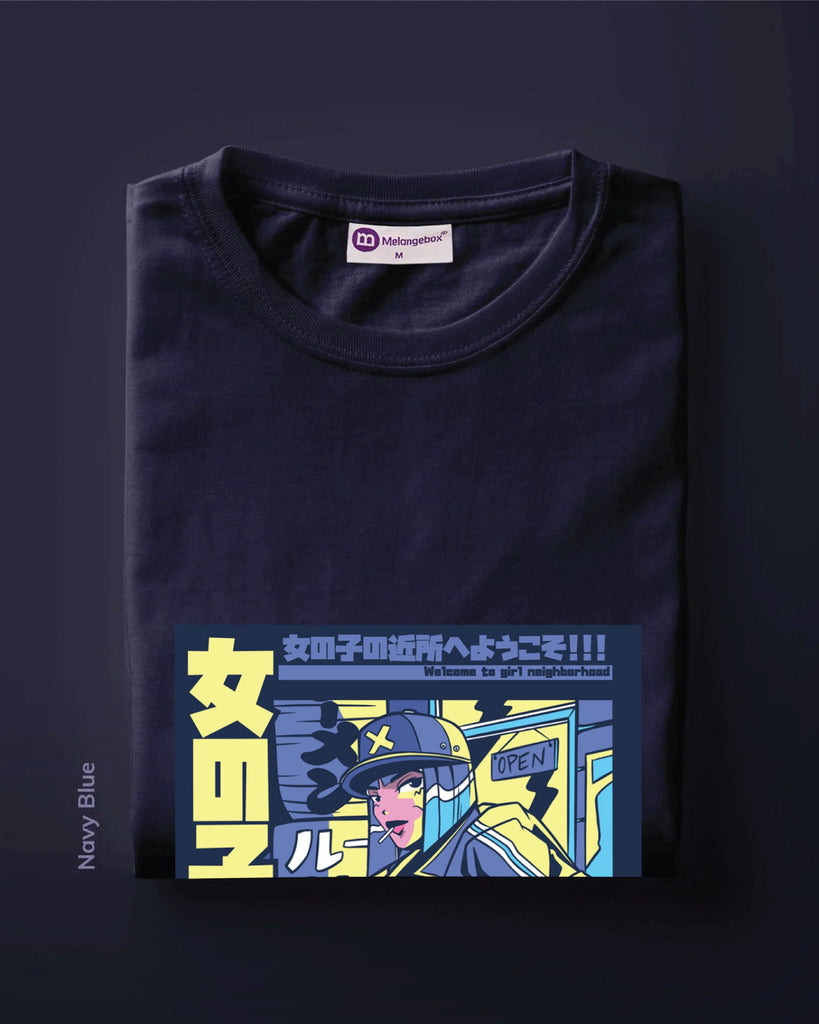 Melangebox Urban Anime Full Sleeves: Navy Blue