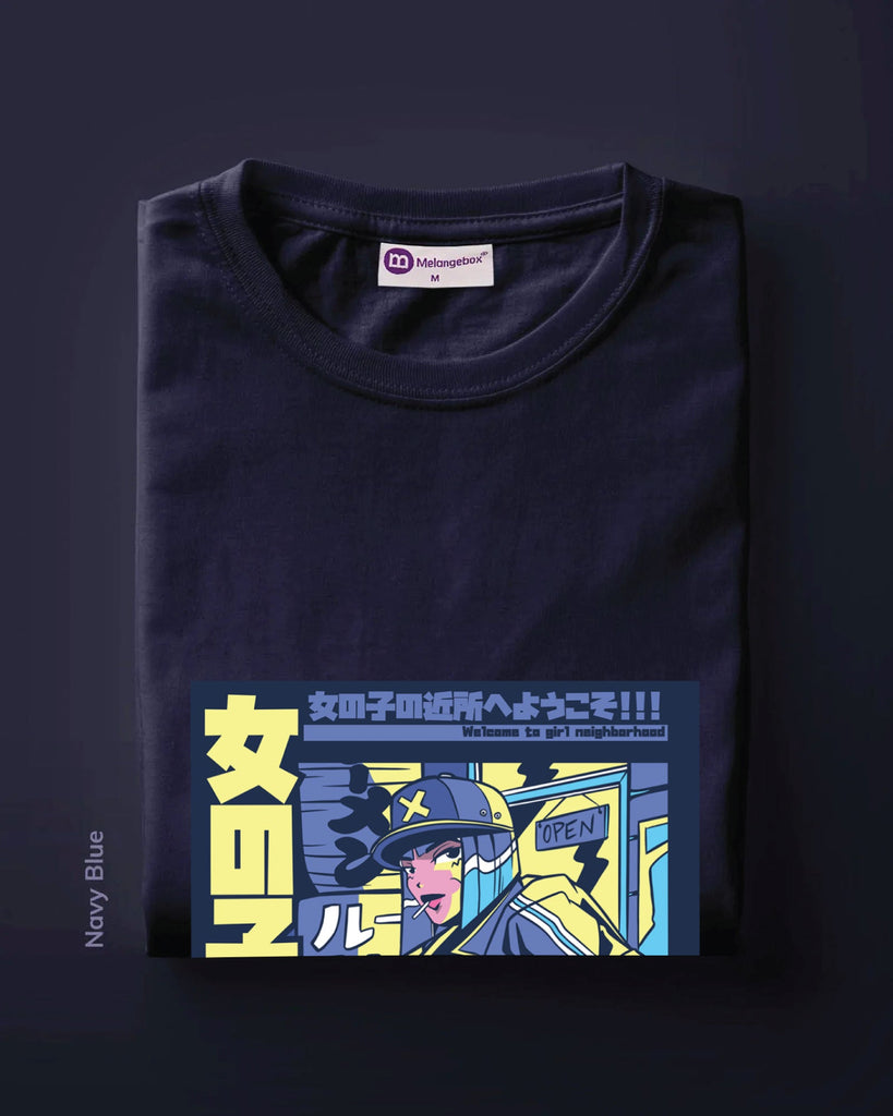 Melangebox Urban Anime Crew Neck: Navy Blue