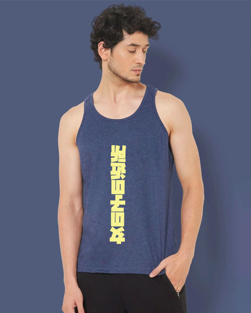 Melangebox Urban Anime Tank Top: Melange Navy Blue