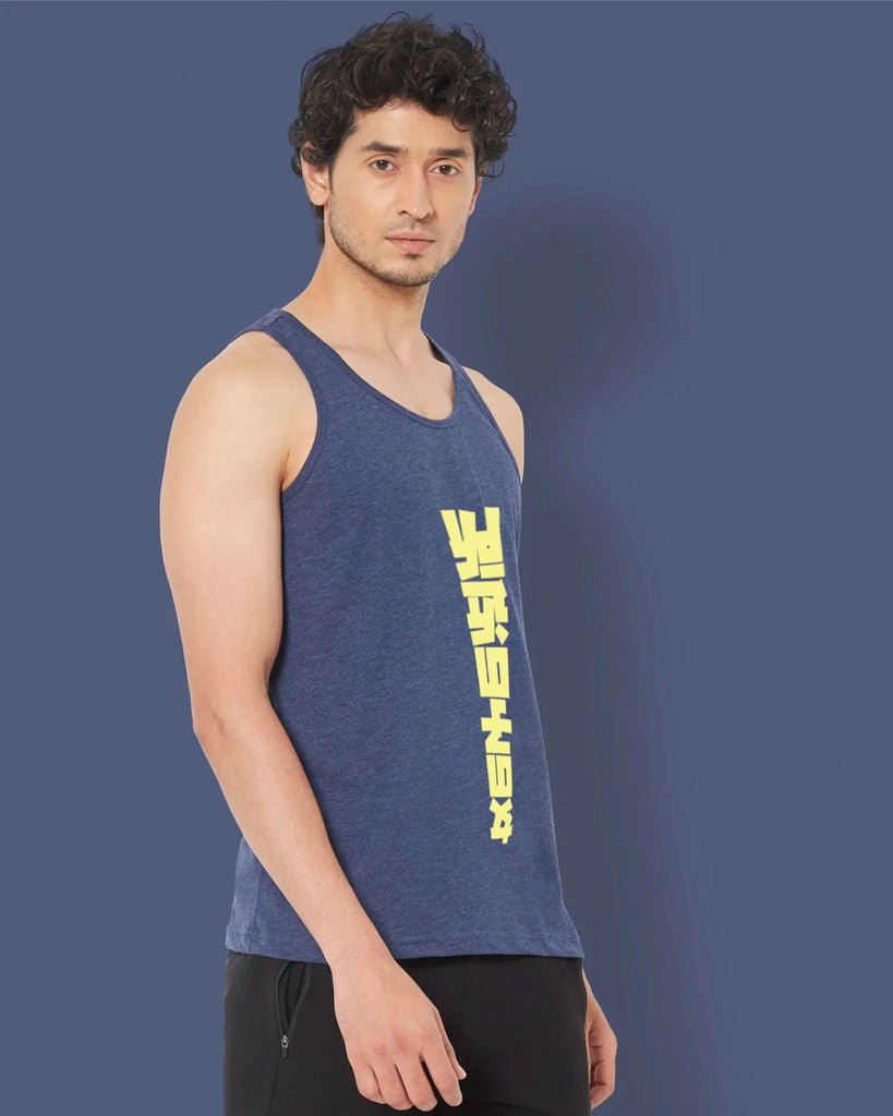 Melangebox Urban Anime Tank Top: Melange Navy Blue