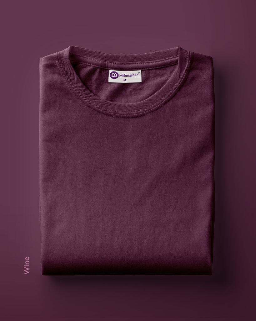 Melangebox Solid Pack of 7: Half Sleeves Crew Neck