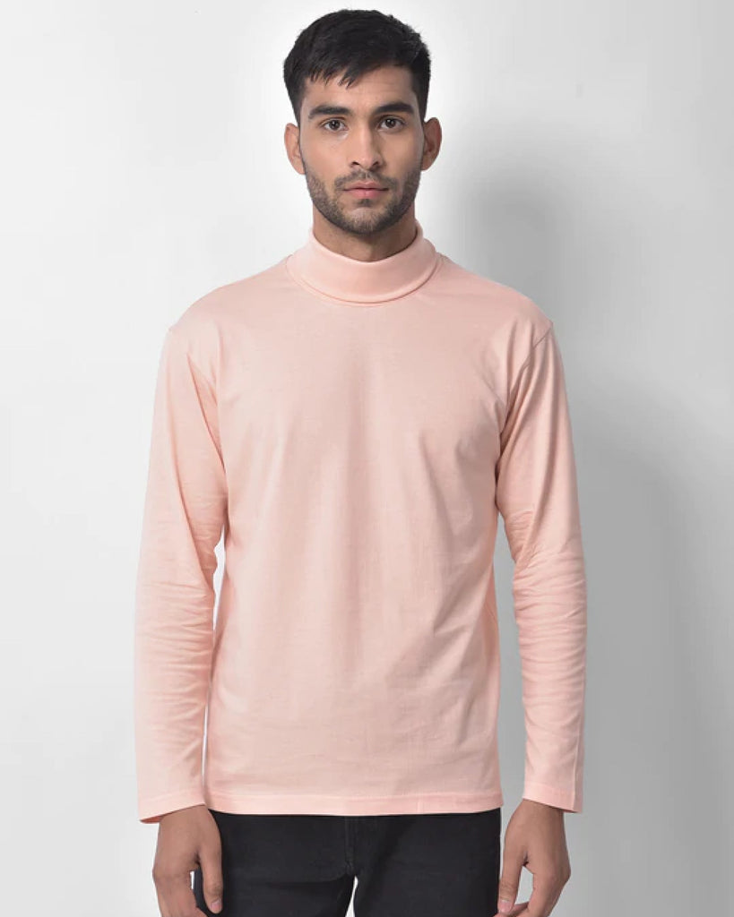 Turtle Neck Full Sleeves: Peach Puff