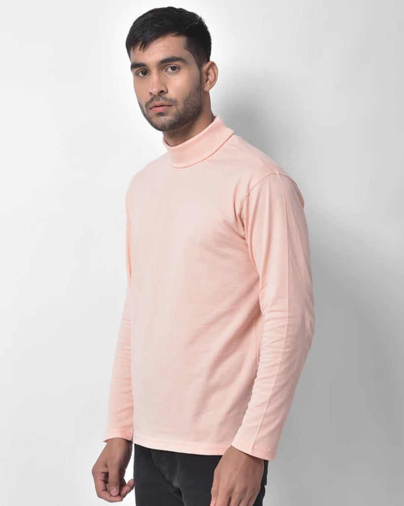 Turtle Neck Full Sleeves: Peach Puff