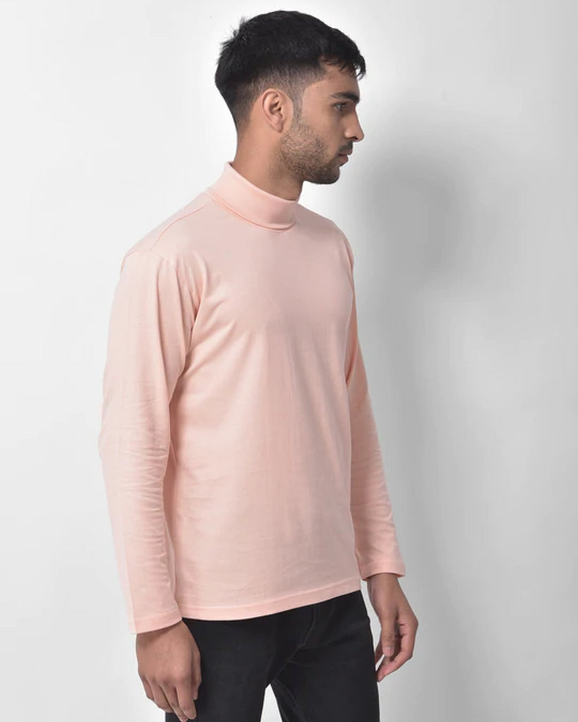 Turtle Neck Full Sleeves: Peach Puff