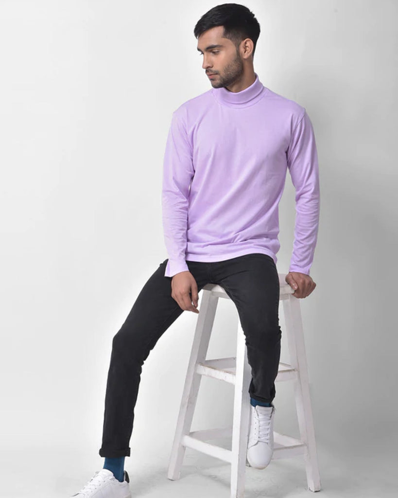 Melangebox Turtle Neck Full Sleeves: Lavender