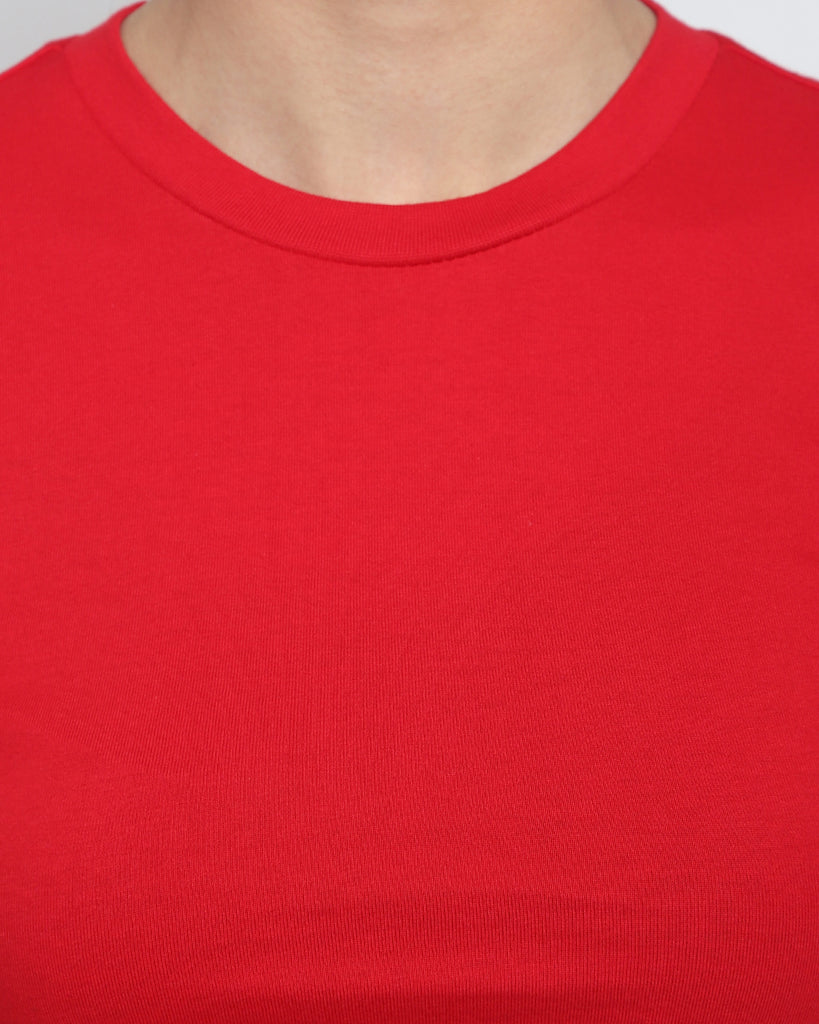 Melangebox Crop Top: Solid Red