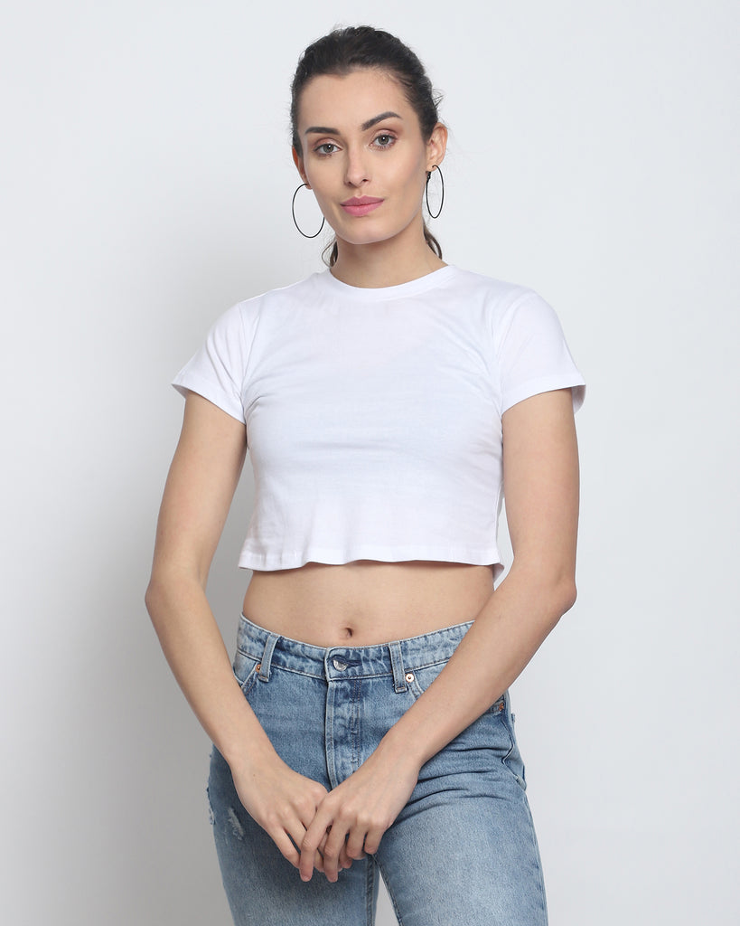 Crop Top: Solid White