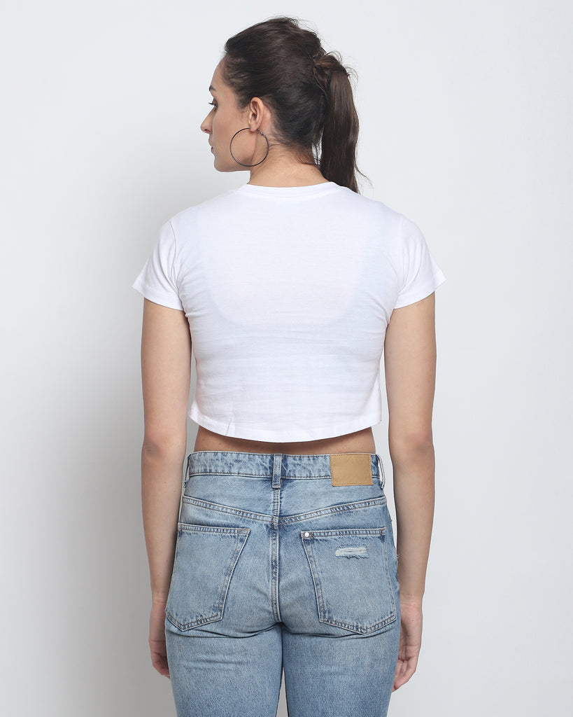 Melangebox Crop Top: Solid White