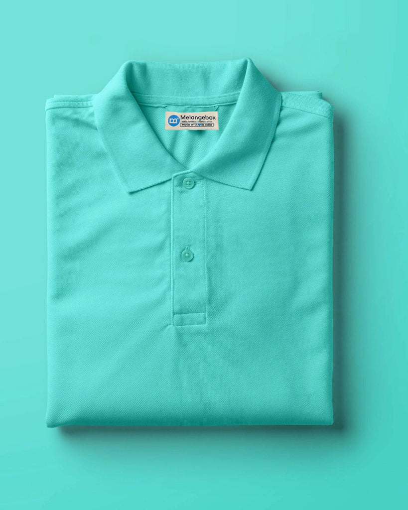 Melangebox Polo Tee: Robin Egg Blue