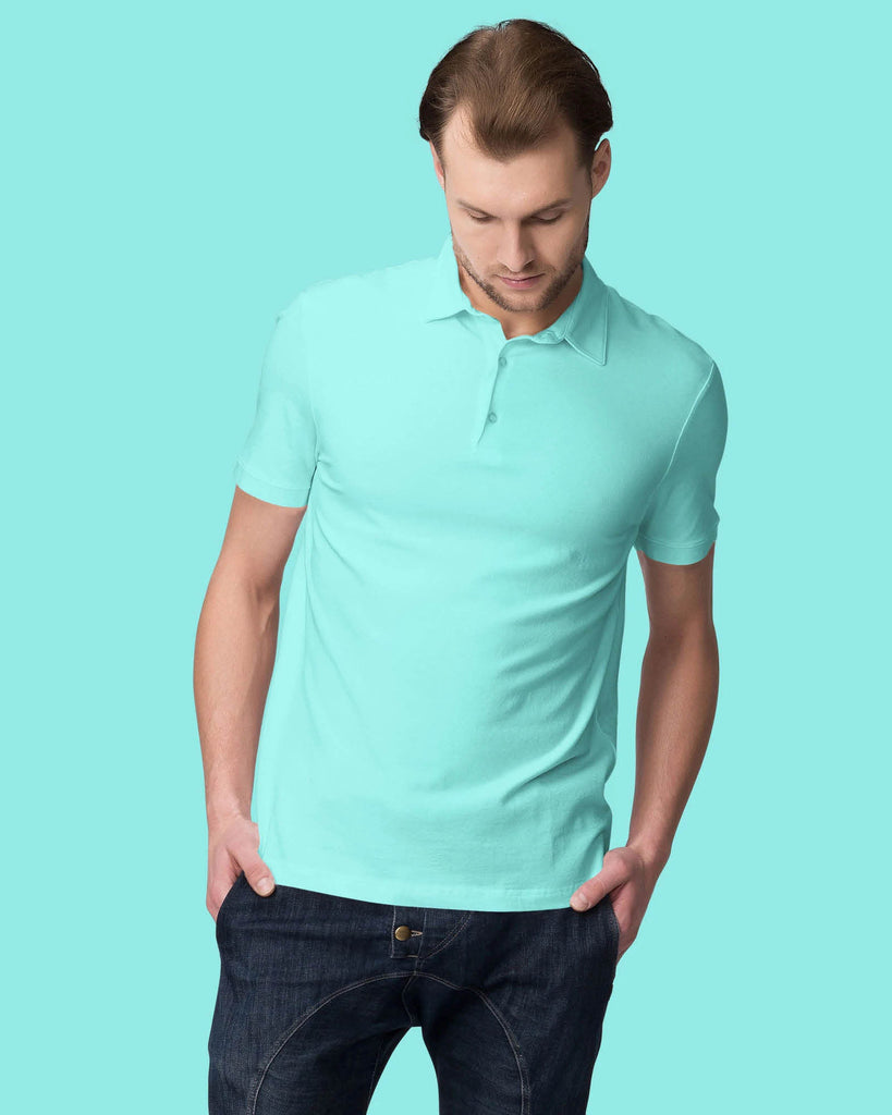 Melangebox Polo Tee: Robin Egg Blue