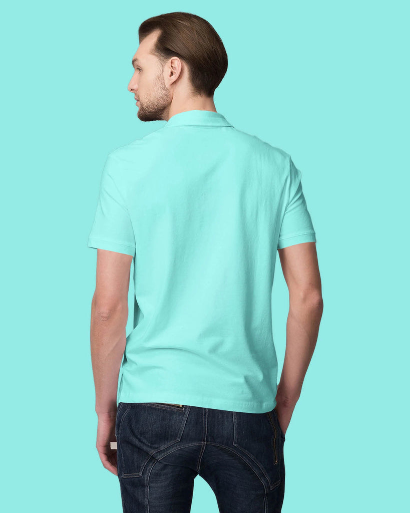 Melangebox Polo Tee: Robin Egg Blue