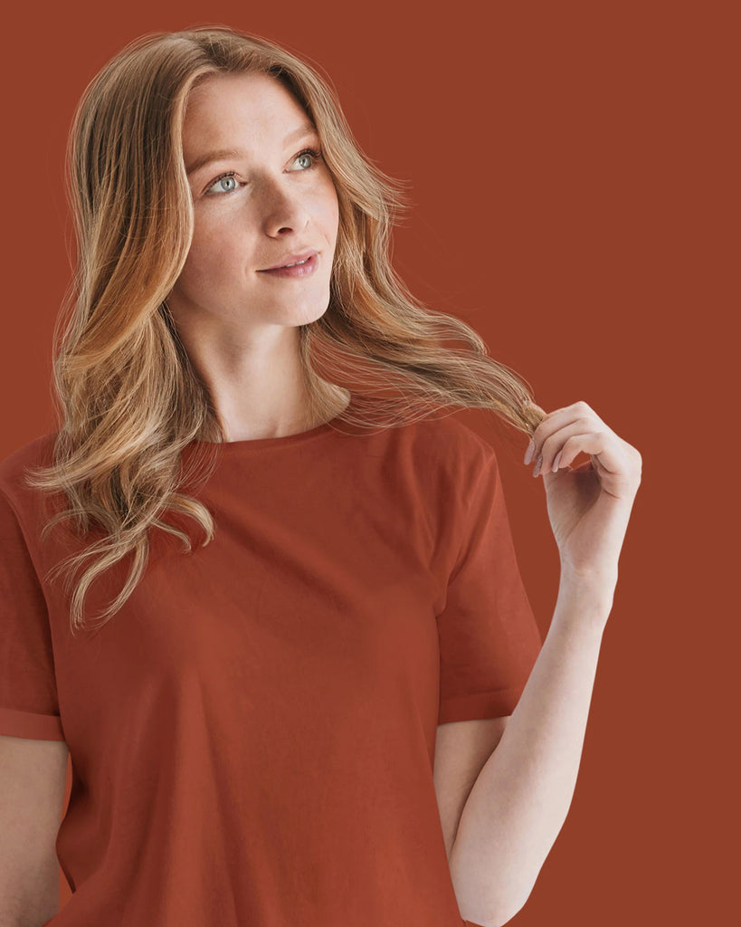 My Man's Crew Neck Tee: Amber Rust