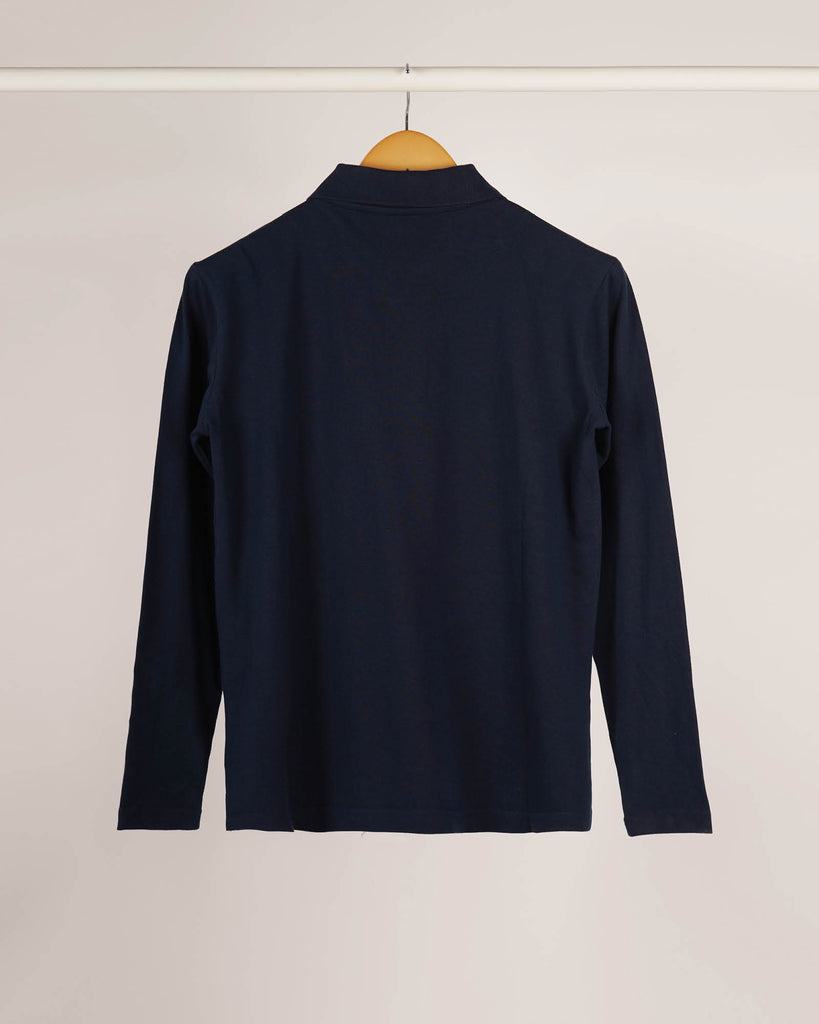Full Sleeves Polo Tee: Navy Blue